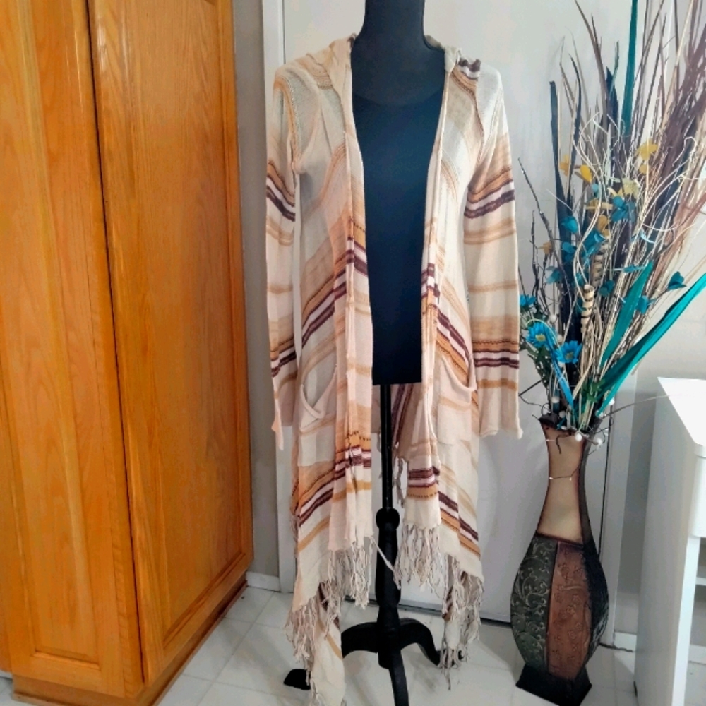 ELAN Lightweight Long Duster Cardigan Sweater S